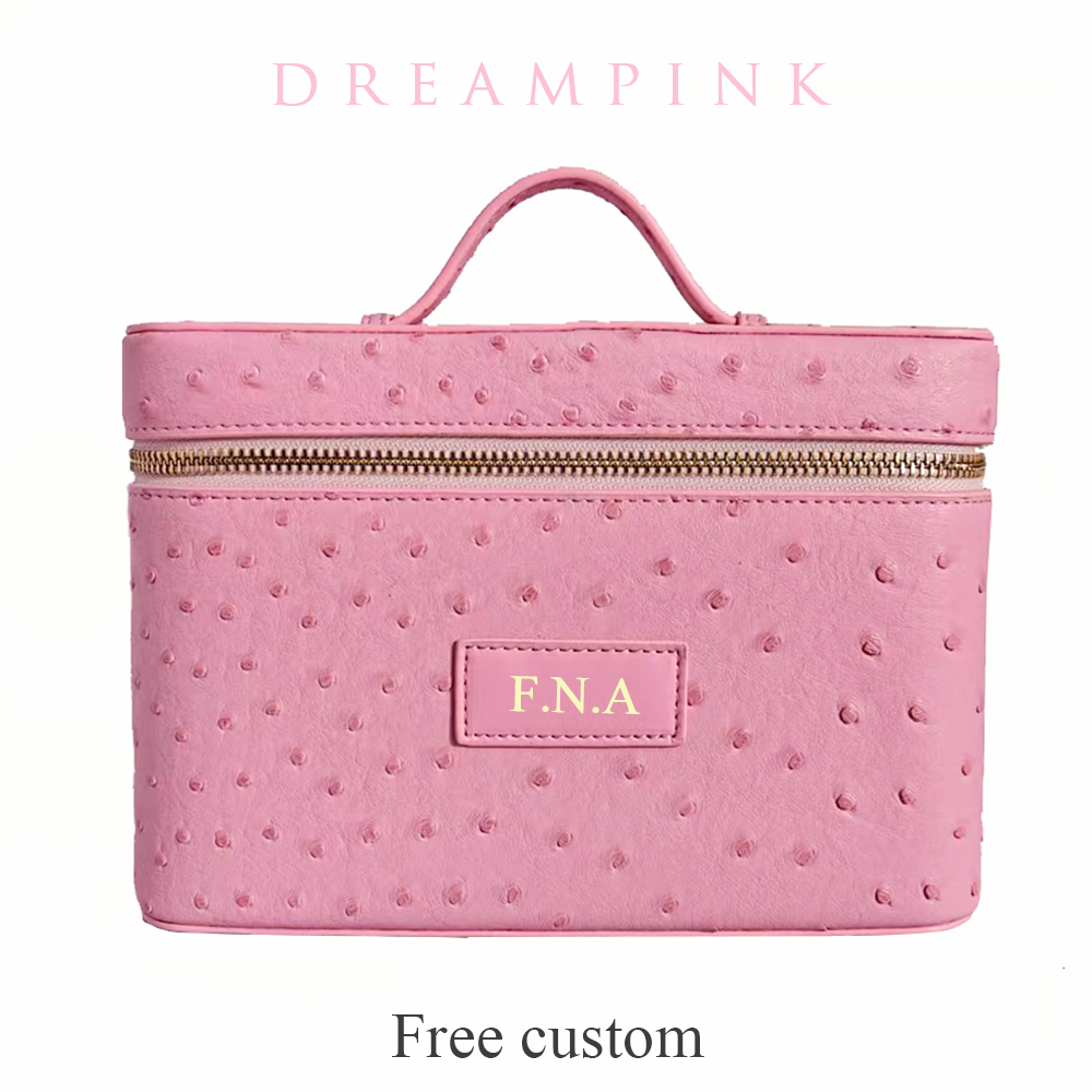 Luxury Bags Name For Women - Luxuriöse Kosmetiktasche im Straußen-Design für Damen,