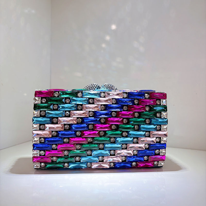 Luxury Bags Blue - Weibliche Blau Strass Abend Tasche Luxus