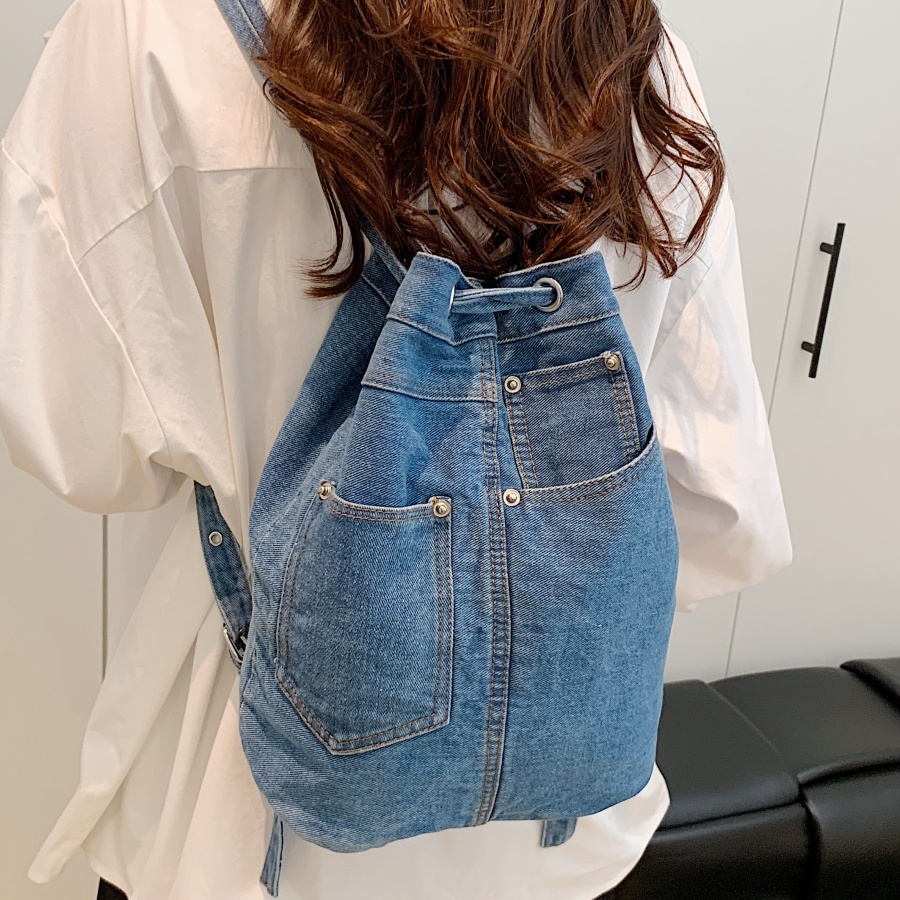 Luxury Bags Blue - Denim Damen Rucksäcke Casual Schulrucksack für