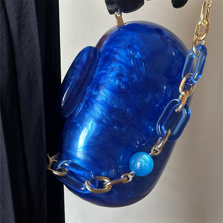 Luxury Bags Blue - Luxus Mode Klein blau Marmor Muster