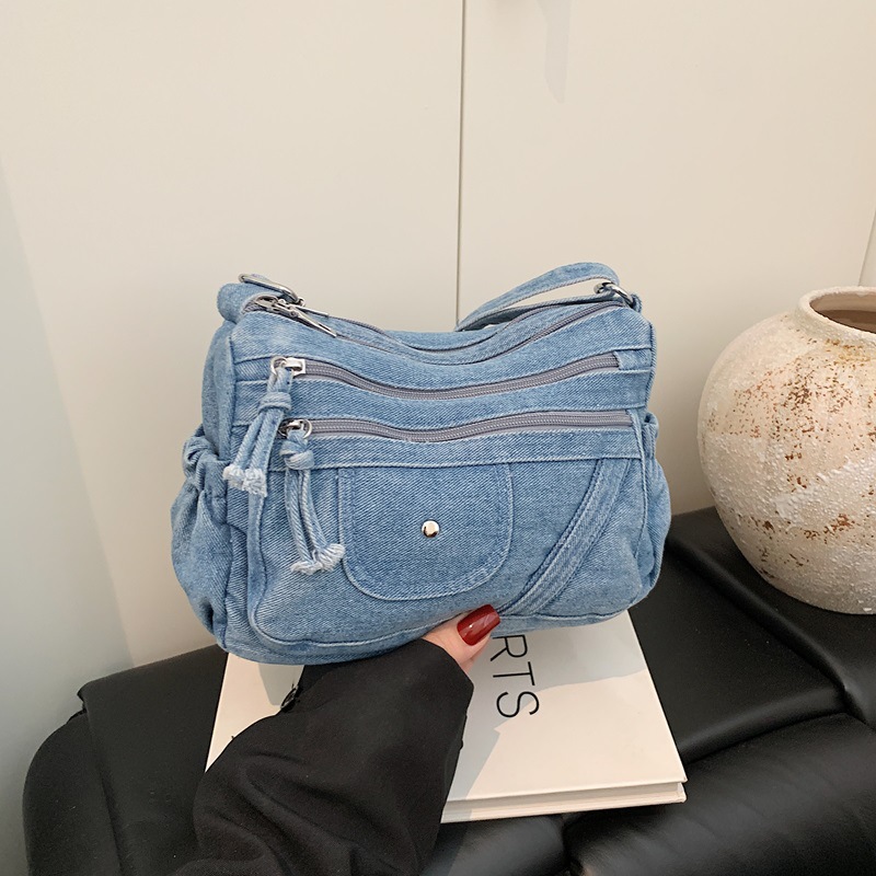 Street Style Retro Blaue Denim – Luxury Bags Blue Bewertung und Preis